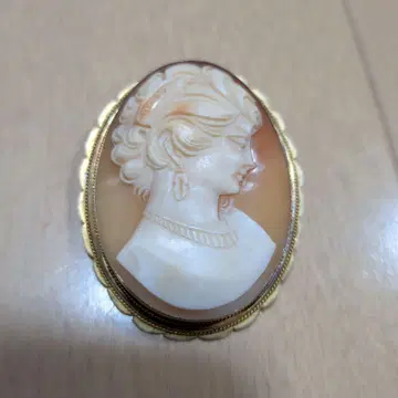 카메오 쉘 카메오 브로치 앤티크 실버925