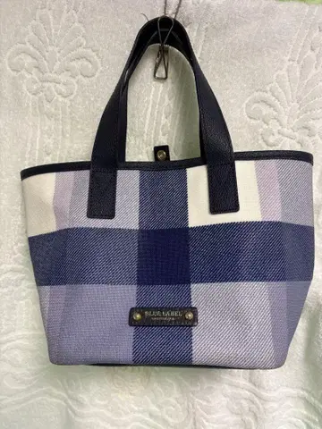 BLUE LABEL 체크 무늬 토트백
