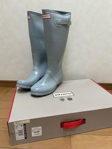 HUNTER 블루 장화 박스 포함