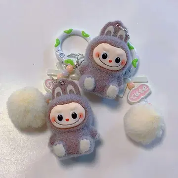 정말 귀여운 토끼풍 봉제 인형 키링 그레이 2개 세트