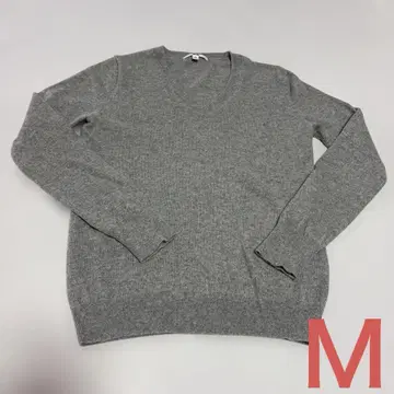 UNIQLO 그레이 V넥 캐시미어 스웨터 M 사이즈