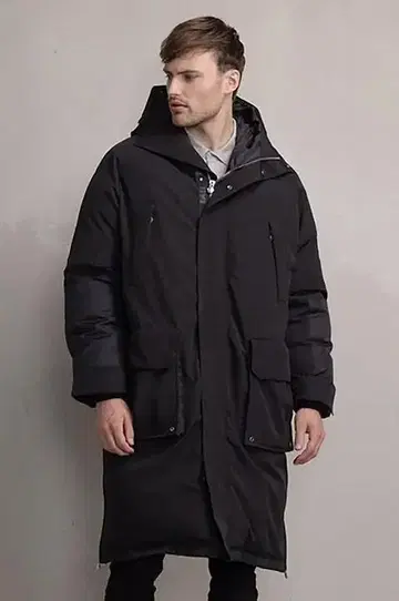BALR. 블랙 롱 다운 자켓