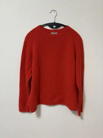 유나이티드 애로우즈 CASHMERE 리브 편직 스웨터 L 레드