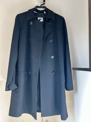 DKNY 다나카란 블랙 울 코트
