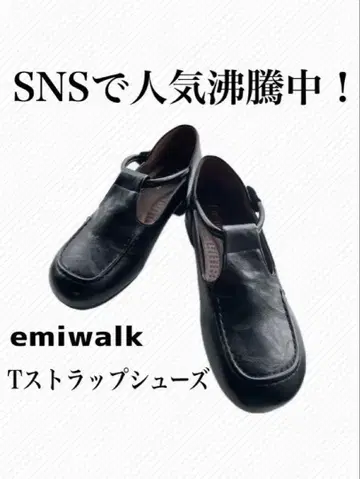 emiwalk T스트랩슈즈 블랙