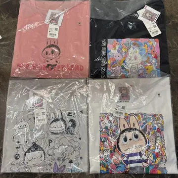 [ 미사용 새상품 ] UNIQLO 유니클로 러브비 티셔츠 M 4장 세트