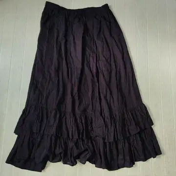 SLOBE IENA 블랙 플레어 스커트 티어드 디자인