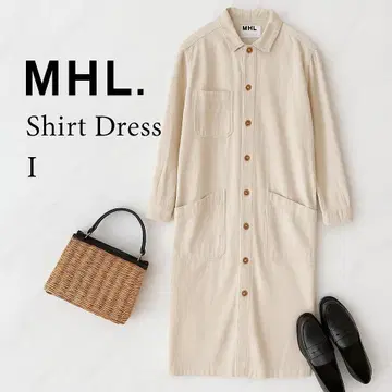 MHL. 마가렛호웰 셔츠 원피스 코튼 베이지 I
