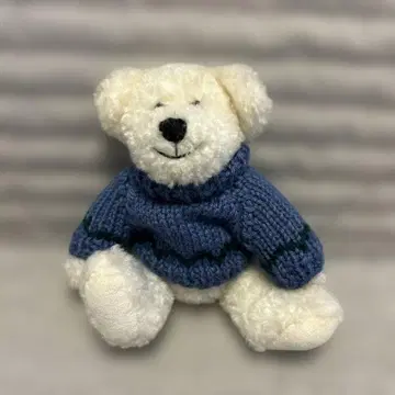 [ 레어 새상품 ] 파란 스웨터가 달린 곰 봉제 인형