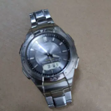 CASIO 전파 솔라 손목시계 실버 스테인리스