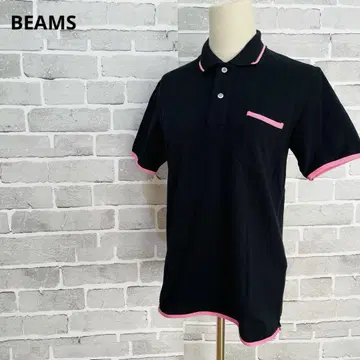 빔즈 블랙 폴로 핑크 라인 반팔 골프웨어 B319