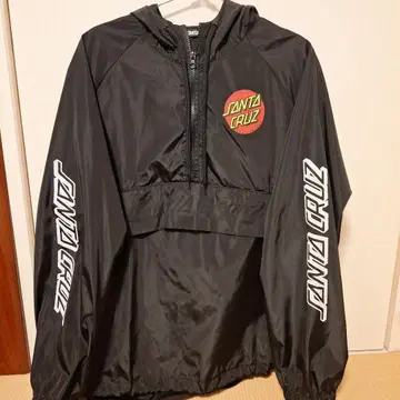 SANTA CRUZ 블랙 하프 지퍼 후드티