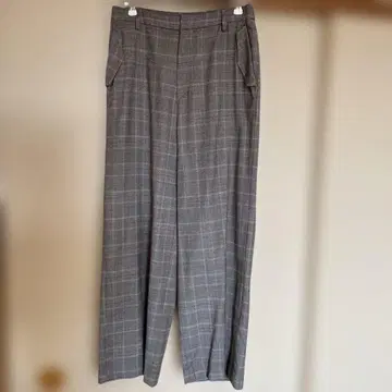 휴먼 우먼 체크 와이드 팬츠