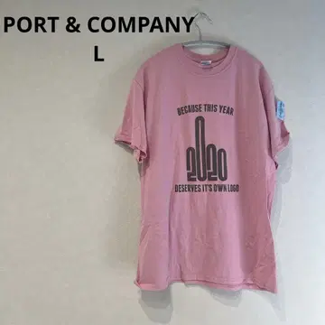 해외 구제 의류 [ L ] PORT & COMPANY 핑크 T셔츠 빅 T