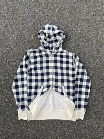 UNIQLO DOUBLE ZIP 더블 지퍼 후드티 체크