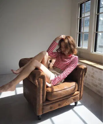 sallure 보더 롱T red 사