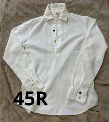 45R 화이트 풀오버 셔츠 긴팔