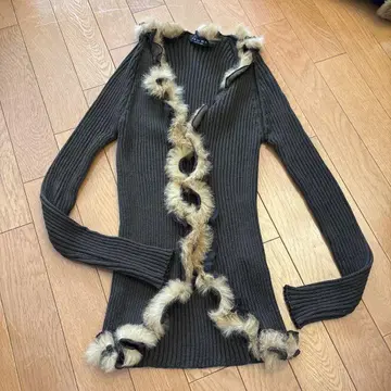 ZADRA 다크 그레이 퍼 가디건