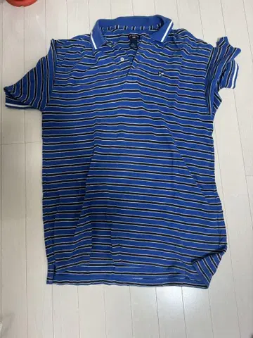 U.S. POLO ASSN. 파랑과 화이트 스트라이프 피케 셔츠 2XL
