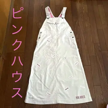 PINK HOUSE 화이트 오버롤 스커트