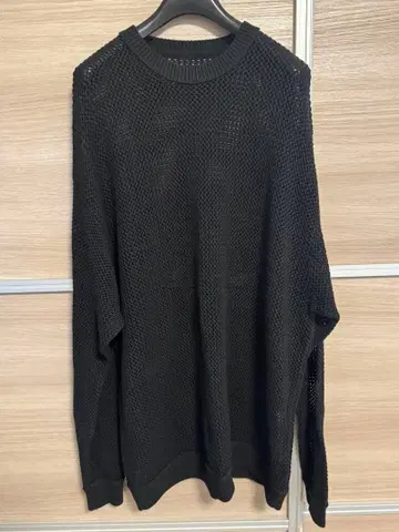 BEAMS 메쉬 편직 니트 시어 블랙