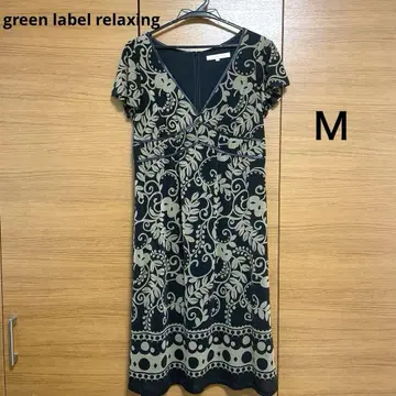 green label relaxing 나뭇잎 패턴 원피스 M