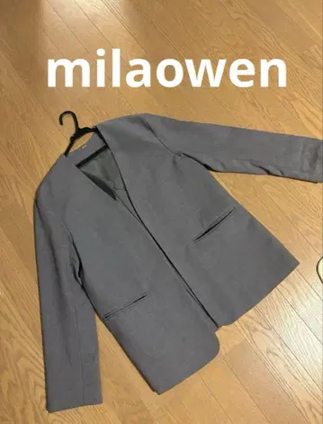 컨디션 최상 미라 오웬 milaowen 노카라 자켓 그레이