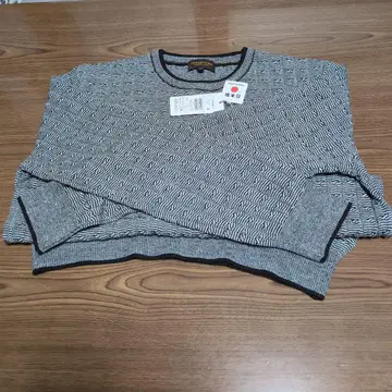 SHAKEHAND 크루넥 니트 블랙 화이트 LL 사이즈 남성용 일본제