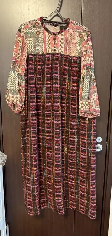 ANNA SUI 멀티 컬러 패턴 롱 드레스