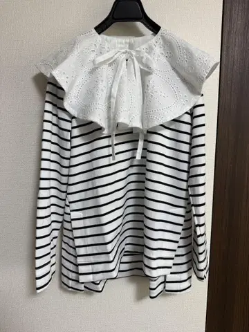 보더 카라 부착 상의