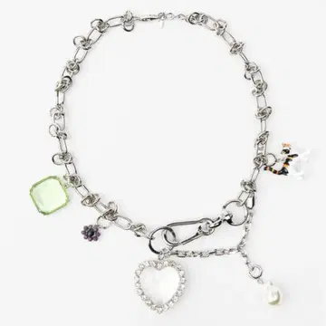 체인 링크 하트 참 목걸이