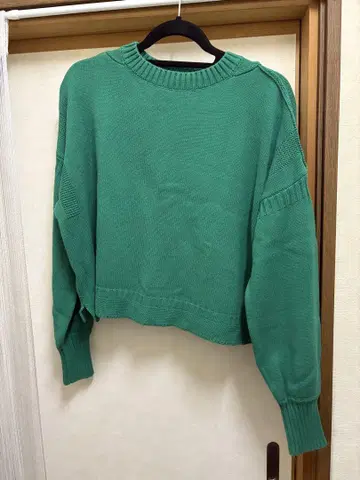BEAMS BOY 그린 크루넥 스웨터