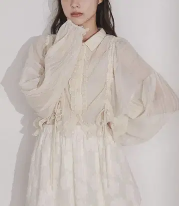 시어 드레스 숏 블라우스
