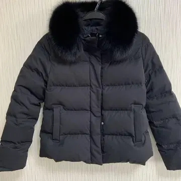 퀸즈 코트 카라 퍼 부착 숏 다운 코트 M 사이즈 2 자켓