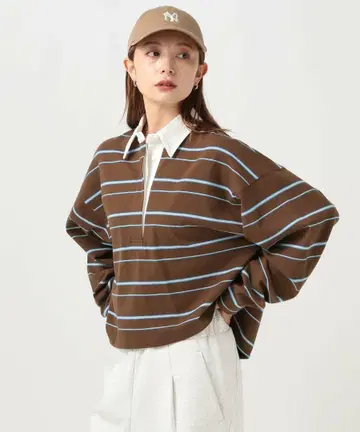 미사용 새상품 [WEB 한정판] 멀티 보더 폴로 T셔츠