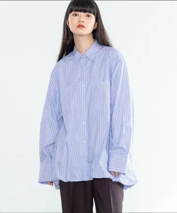 lowrysfarm 롤리스 yuw 벌룬 튜닉 셔츠 블루