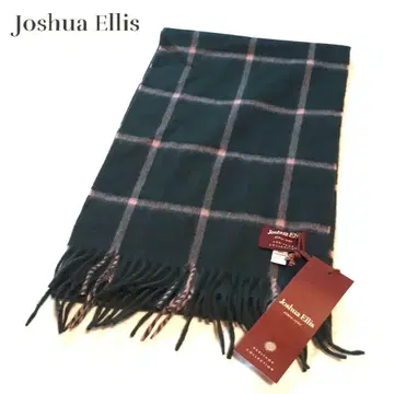 [미사용] Joshua Ellis 캐시미어 100% 체크 무늬 머플러