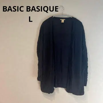 해외 구제 의류 [ L ] BASIC BASIQUE 네이비 블랙 가디건