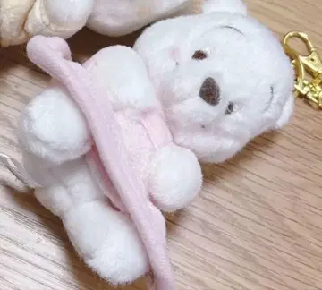 디즈니 스토어 핑크색 졸린 푸우 봉제 인형 키링
