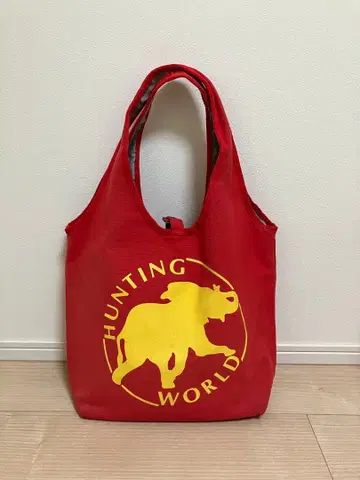 HUNTING WORLD 빨간색 x 그레이 리버서블 토트백 보르네오
