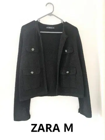 ZARA 노카라 니트 가디건 자켓 비쥬 버튼 자라