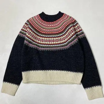 MACPHEE 맥피 홀가먼트 자카드 크루넥 풀오버
