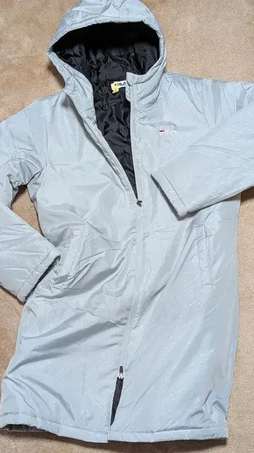 FILA 여성용 L 벤치 코트 롱 코트 소매 보아 컨디션 최상