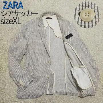 [ 성숙 캐주얼 ] ZARA 자켓 시어서커 스트레치 화이트 베이지 XL