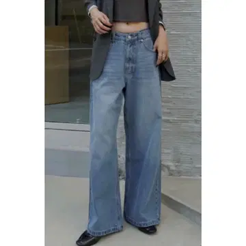 택 포함 새상품 레이어드 로우라이즈 코튼 데님 팬츠
