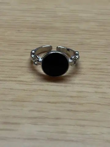 체인 디자인 오픈 반지 블랙