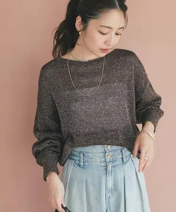 La boutique BonBon [ 고급 라메 ] 라메 천축 시어 니트