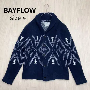 BAYFLOW 베이플로우 네이티브 숄카라 니트 가디건