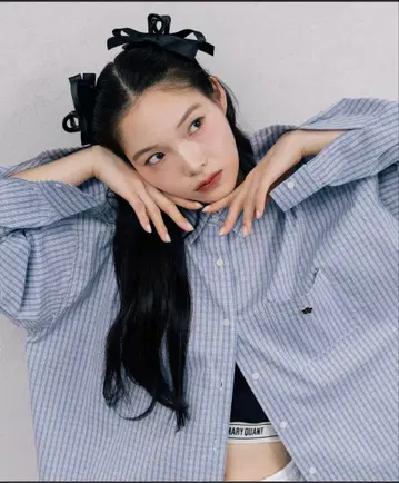 MARY QUANT x PUBLUX/마리콴트 로고 자수 빅 셔츠