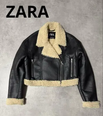 ZARA 더블 페이스 자켓 숏 기장 라이더 무스탕